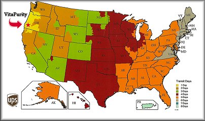 Estimated Delivery Times for Ground Shipping from our Oregon Warehouse